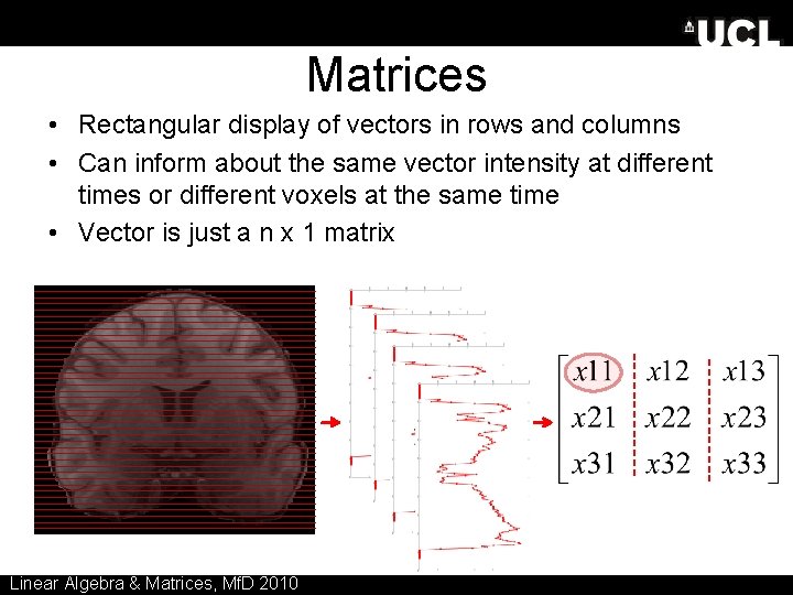 Matrices • Rectangular display of vectors in rows and columns • Can inform about