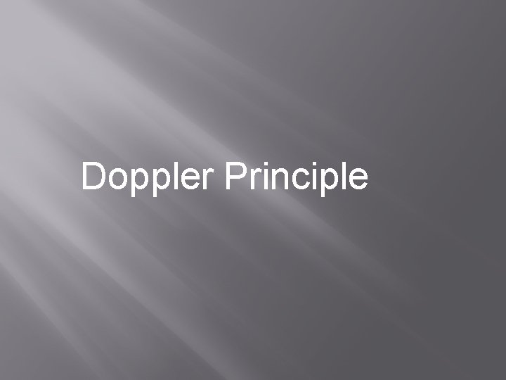 Doppler Principle 