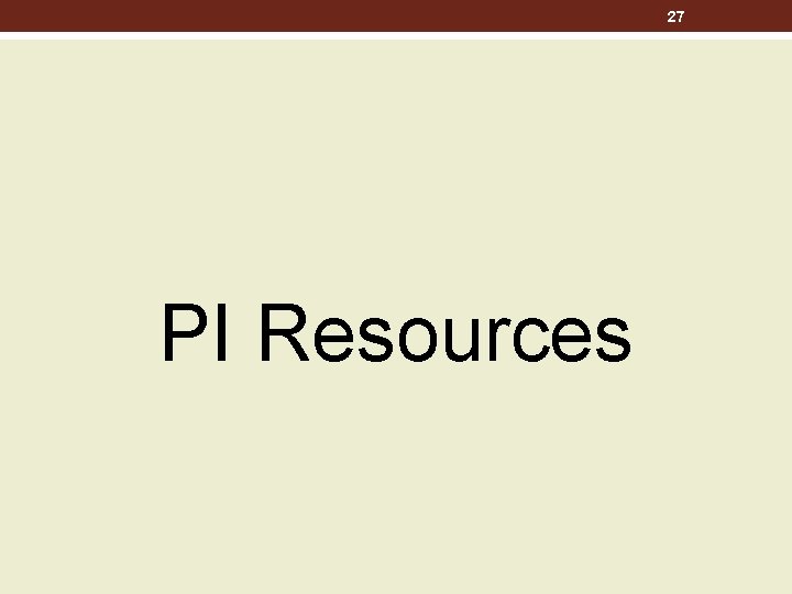 27 PI Resources 