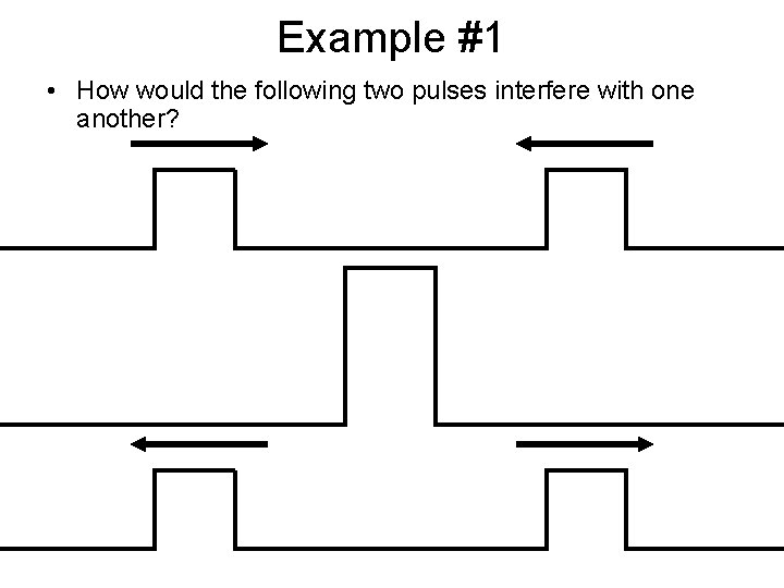 Example #1 • How would the following two pulses interfere with one another? 