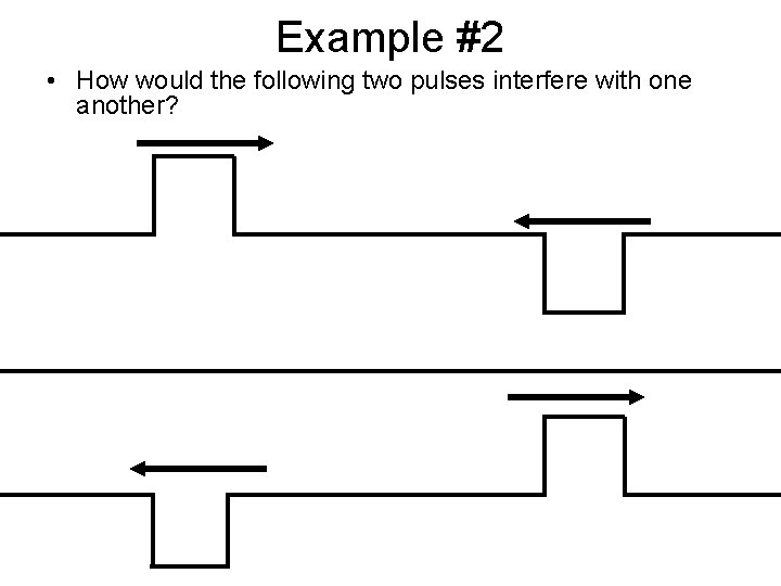 Example #2 • How would the following two pulses interfere with one another? 