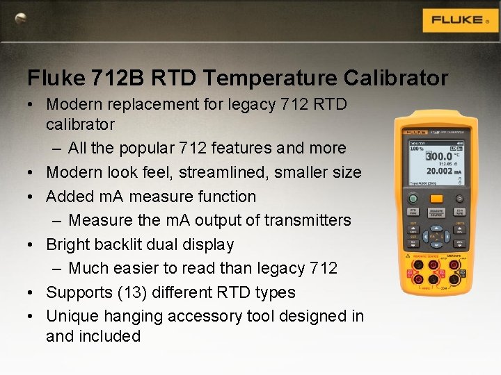 Fluke 712 B RTD Temperature Calibrator • Modern replacement for legacy 712 RTD calibrator