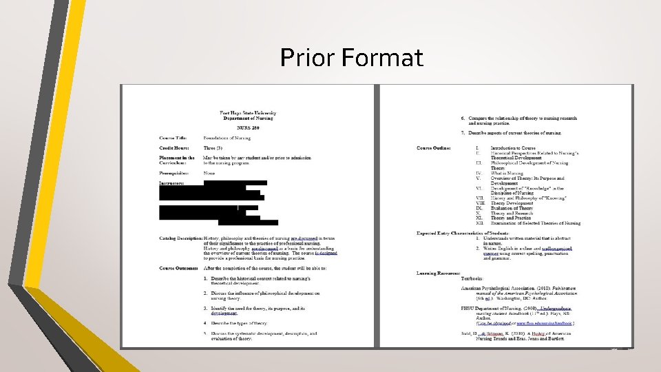 Prior Format 