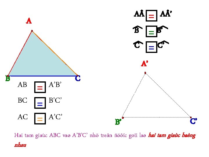  A A = A ’ B = B’ C = C’ A’ B