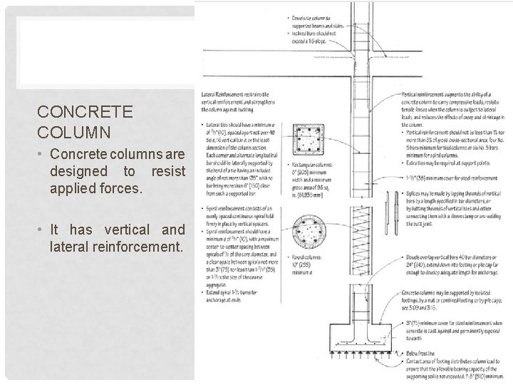 CONCRETE COLUMN • Concrete columns are designed to resist applied forces. • It has