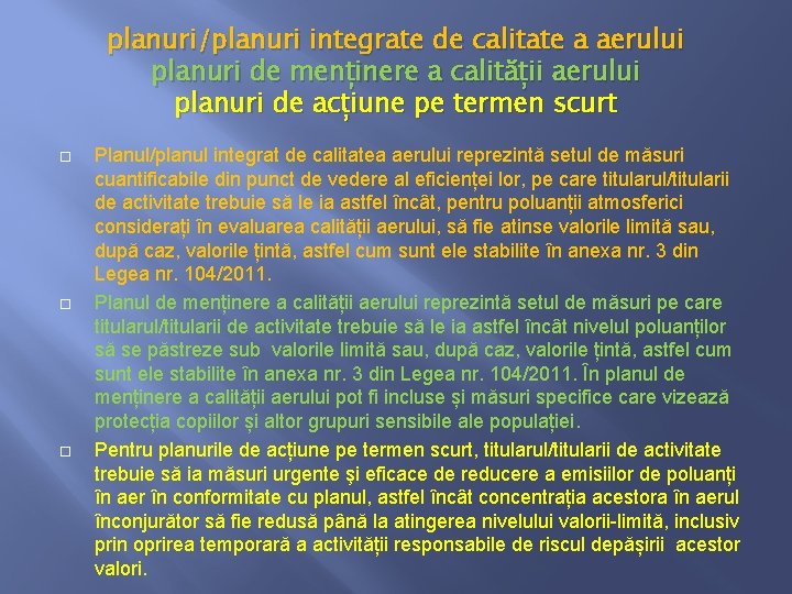 planuri/planuri integrate de calitate a aerului planuri de menținere a calității aerului planuri de