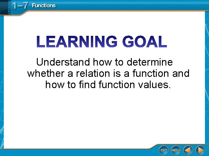 Understand how to determine whether a relation is a function and how to find