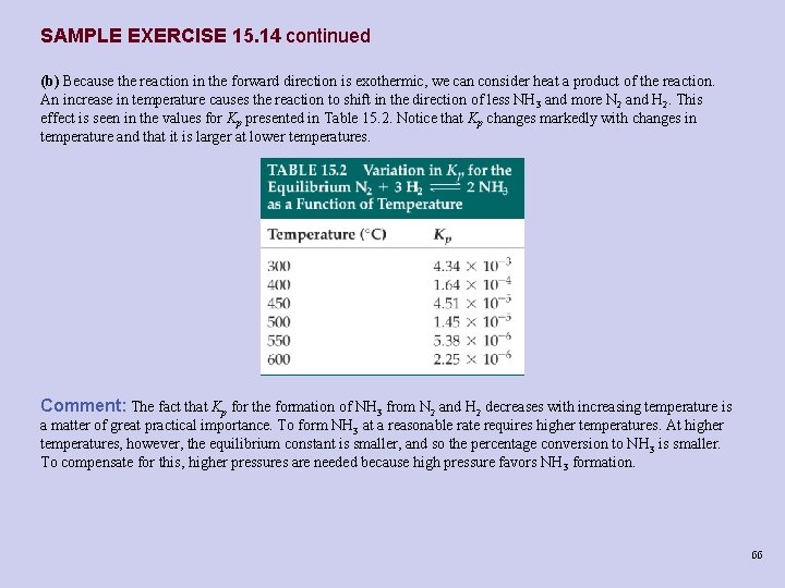 SAMPLE EXERCISE 15. 14 continued (b) Because the reaction in the forward direction is SAMPLE EXERCISE 15. 14 continued (b) Because the reaction in the forward direction is