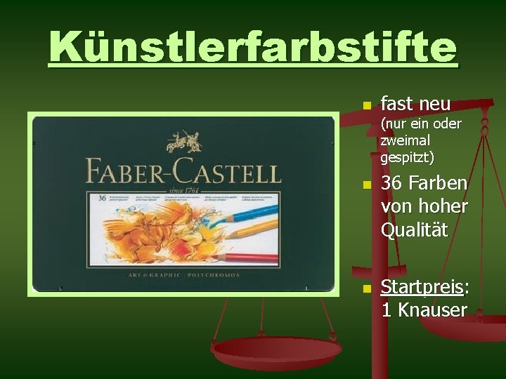 Künstlerfarbstifte n fast neu (nur ein oder zweimal gespitzt) n n 36 Farben von