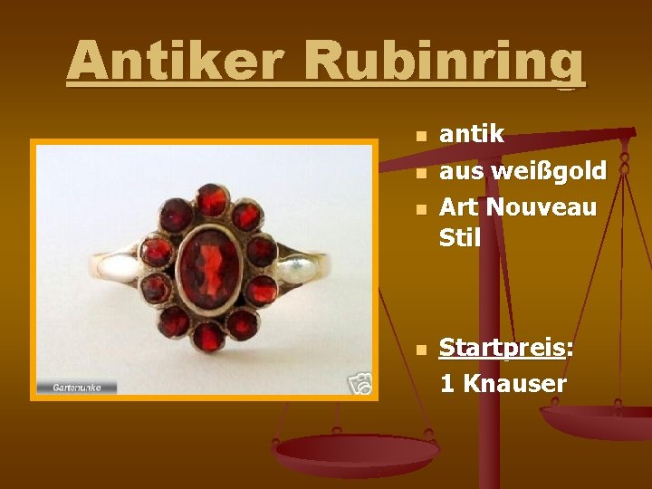 Antiker Rubinring n n antik aus weißgold Art Nouveau Stil Startpreis: 1 Knauser 