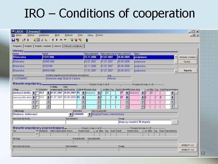 IRO – Conditions of cooperation 12 