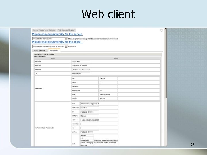 Web client 23 