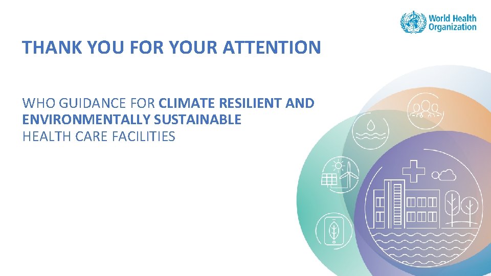 THANK YOU FOR YOUR ATTENTION WHO GUIDANCE FOR CLIMATE RESILIENT AND ENVIRONMENTALLY SUSTAINABLE HEALTH