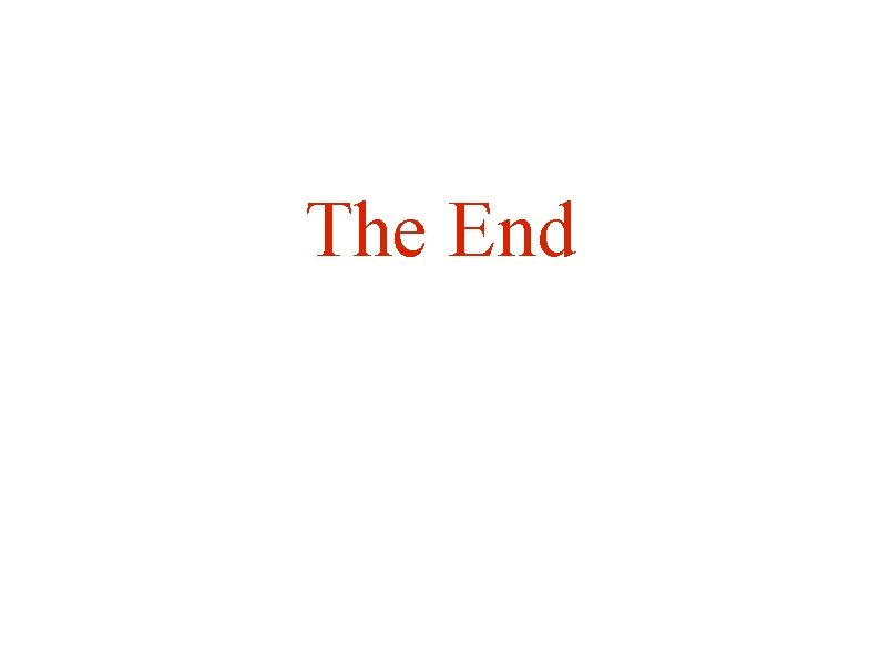 The End 