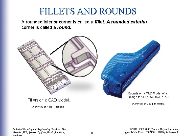 FILLETS AND ROUNDS A rounded interior corner is called a fillet. A rounded exterior FILLETS AND ROUNDS A rounded interior corner is called a fillet. A rounded exterior