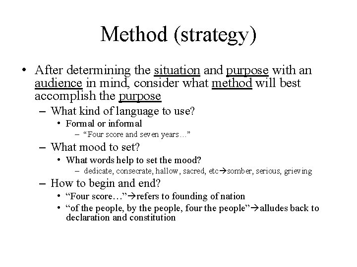 Analyzing Speeches SPAM Situation Purpose Audience Method Basic