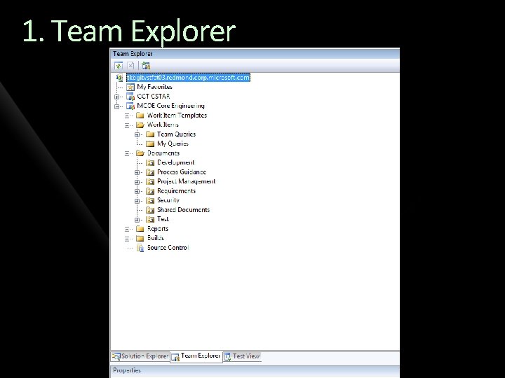 1. Team Explorer 