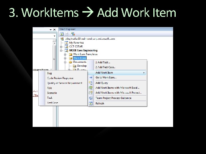 3. Work. Items Add Work Item 