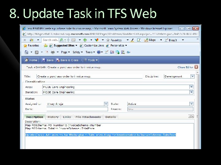 8. Update Task in TFS Web 