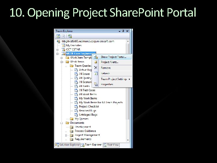 10. Opening Project Share. Point Portal 