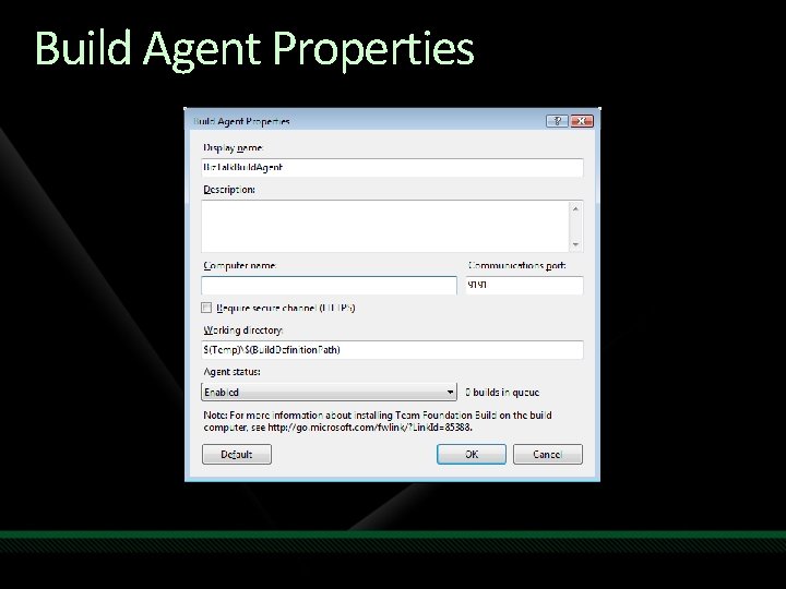 Build Agent Properties 