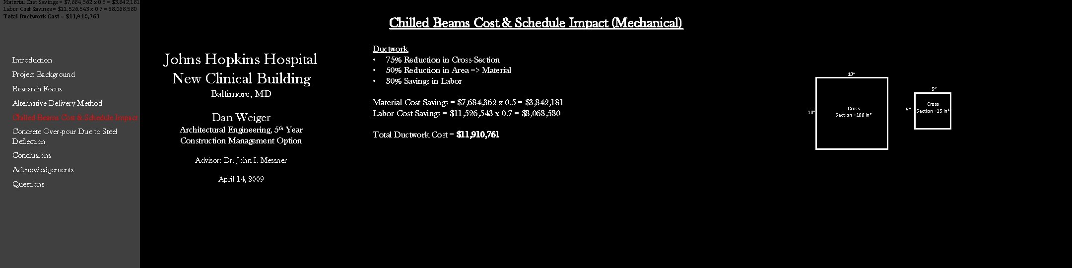 Material Cost Savings = $7, 684, 362 x 0. 5 = $3, 842, 181