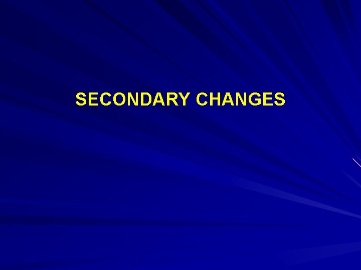 SECONDARY CHANGES 