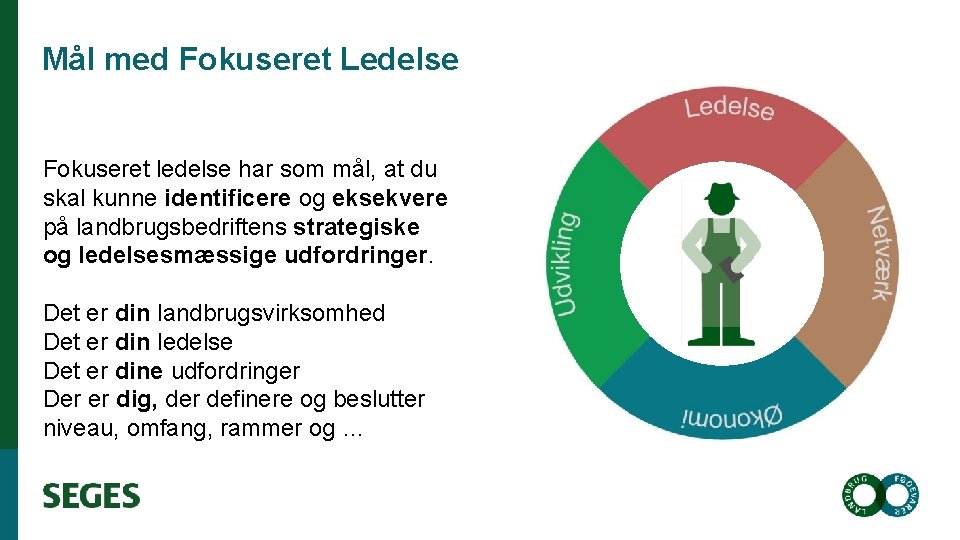 Mål med Fokuseret Ledelse Fokuseret ledelse har som mål, at du skal kunne identificere