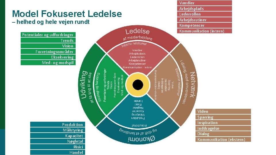 Model Fokuseret Ledelse – helhed og hele vejen rundt Potentialer og udfordringer Trends Vision