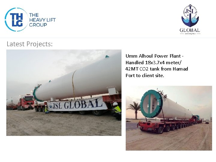 Umm Alhoul Power Plant Handled 18 x 3. 7 x 4 meter/ 42 MT