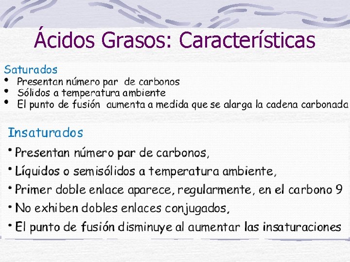 Ácidos Grasos: Características 