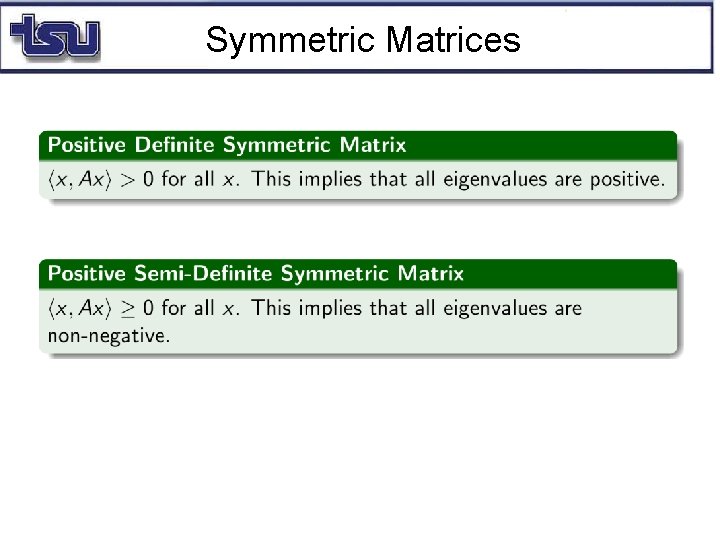 Symmetric Matrices 