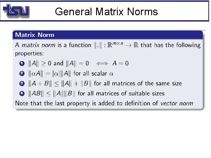 General Matrix Norms 