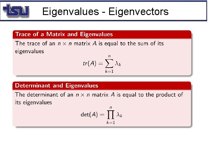Eigenvalues - Eigenvectors 