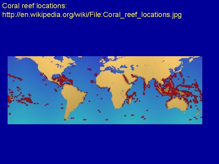 Coral reef locations: http: //en. wikipedia. org/wiki/File: Coral_reef_locations. jpg 
