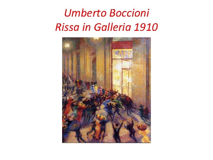Umberto Boccioni Rissa in Galleria 1910 