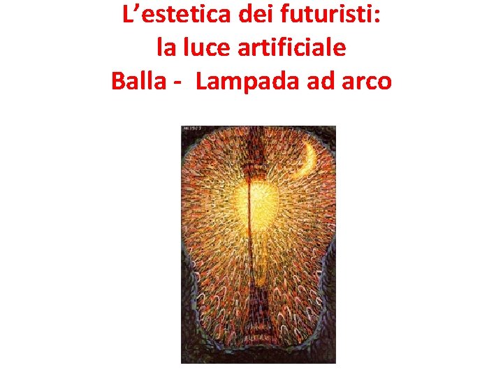 L’estetica dei futuristi: la luce artificiale Balla - Lampada ad arco 