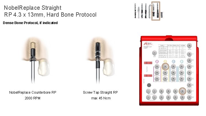 Nobel. Replace Straight RP 4. 3 x 13 mm, Hard Bone Protocol Dense Bone