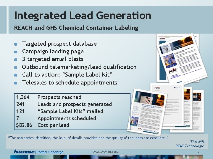 Integrated Lead Generation REACH and GHS Chemical Container Labeling Targeted prospect database Campaign landing