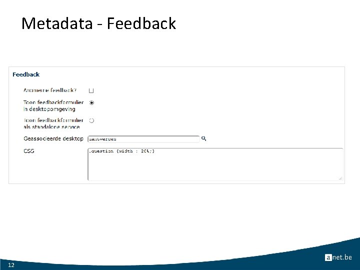 Metadata - Feedback 12 