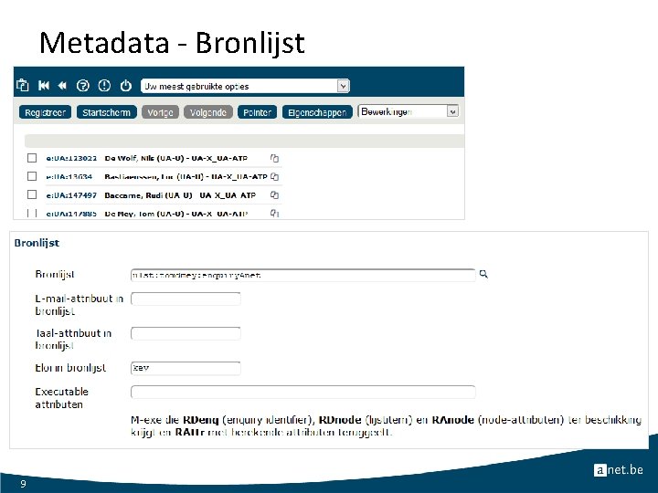 Metadata - Bronlijst 9 