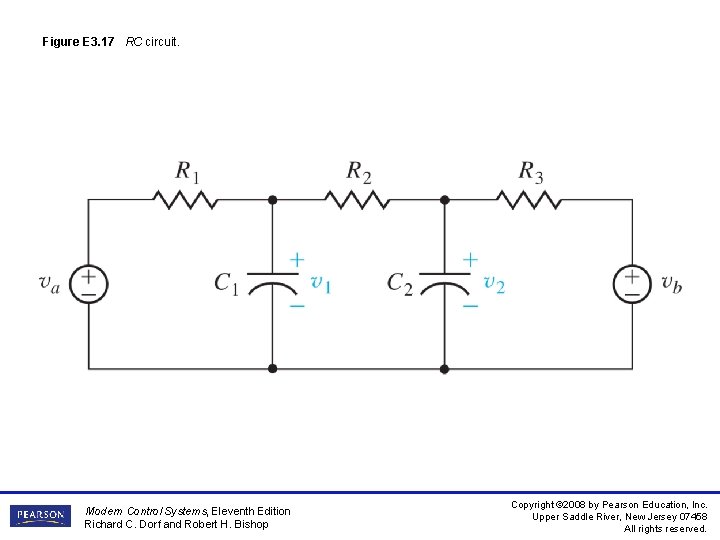 Figure E 3. 17 RC circuit. Modern Control Systems, Eleventh Edition Richard C. Dorf