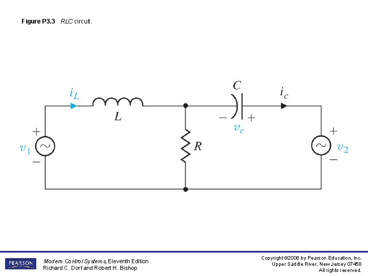 Figure P 3. 3 RLC circuit. Modern Control Systems, Eleventh Edition Richard C. Dorf