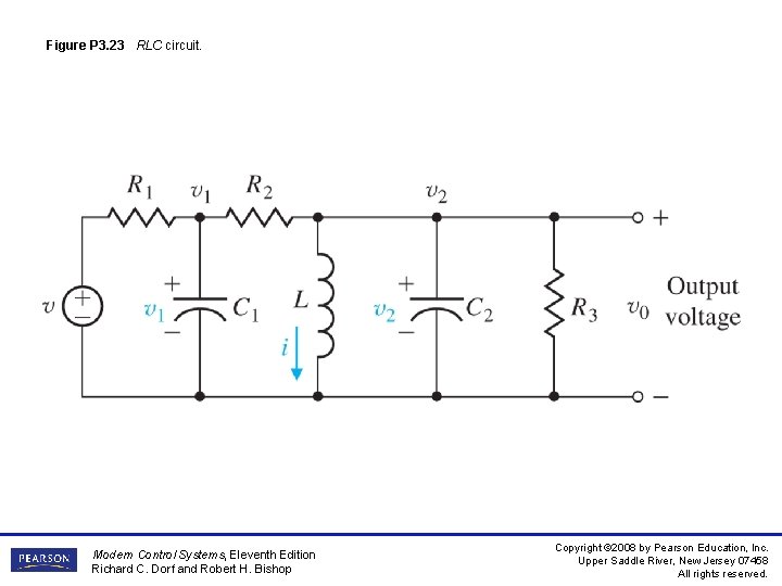 Figure P 3. 23 RLC circuit. Modern Control Systems, Eleventh Edition Richard C. Dorf
