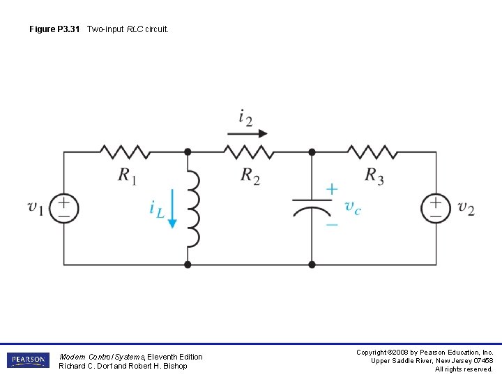 Figure P 3. 31 Two-input RLC circuit. Modern Control Systems, Eleventh Edition Richard C.