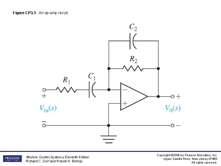 Figure CP 3. 3 An op-amp circuit. Modern Control Systems, Eleventh Edition Richard C.