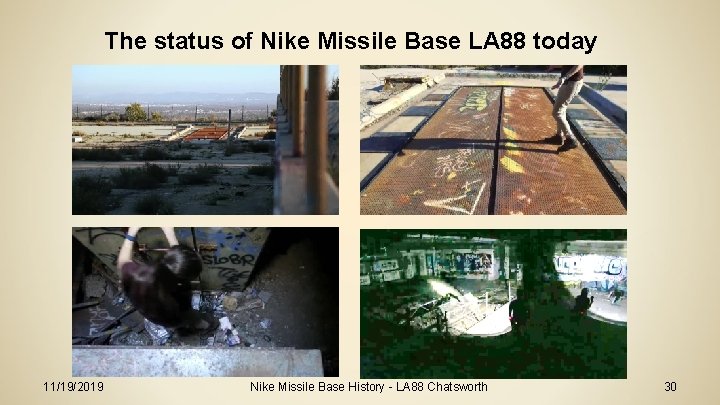 The status of Nike Missile Base LA 88 today 11/19/2019 Nike Missile Base History