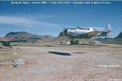 Bordj-de-l’Agha – Janvier 1960 – T-6 de l’EALA 2/2 – Opération dans le djebel