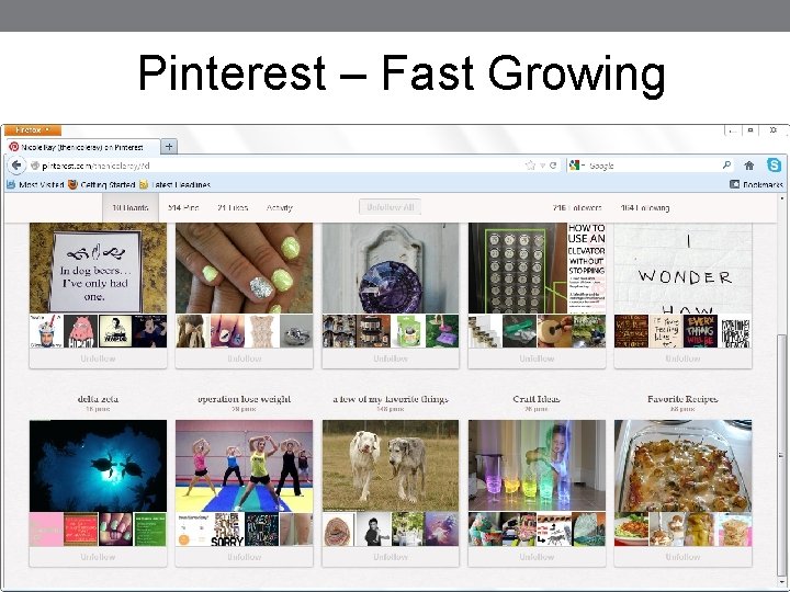 Pinterest – Fast Growing 