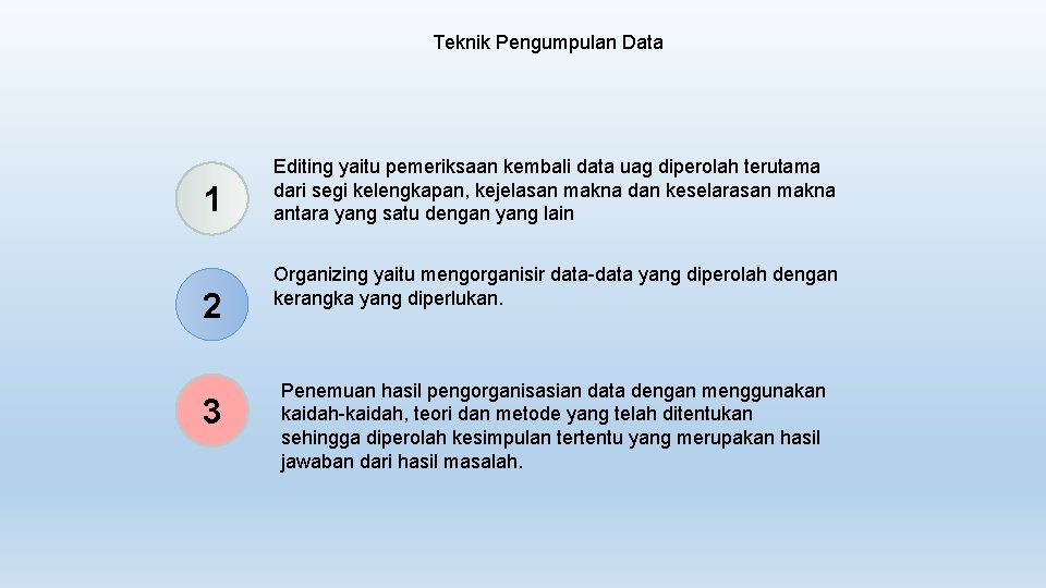 Teknik Pengumpulan Data 1 2 3 Editing yaitu pemeriksaan kembali data uag diperolah terutama